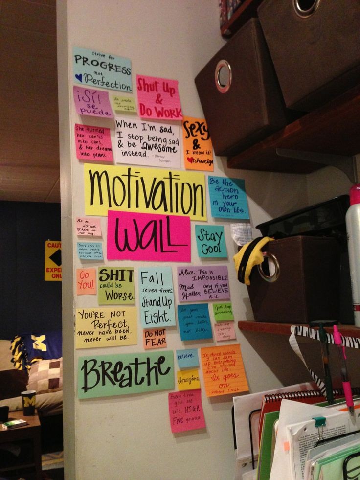 Motivation Wall this would be good on the inside o...