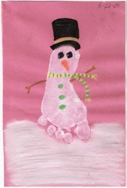 To make this adorable Footprint Snowman, place a w...