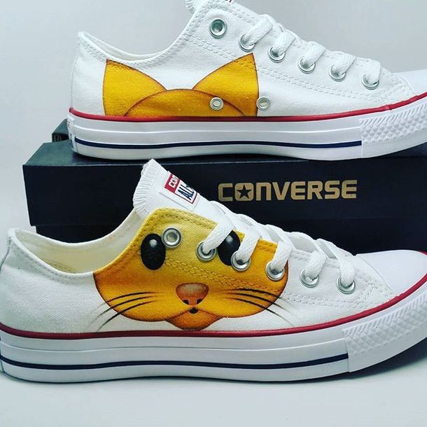Cat Emoji Converse from Tready Shoes