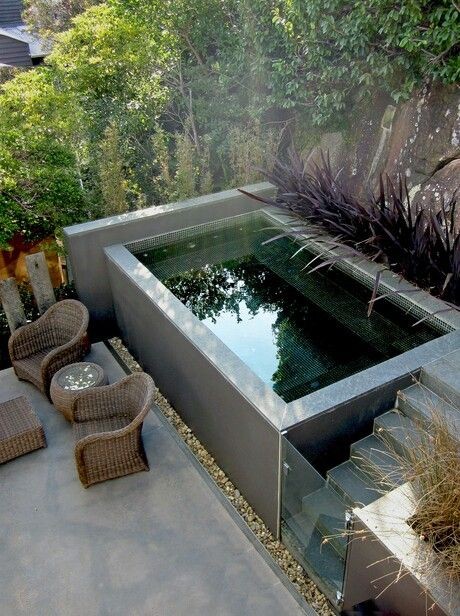 I love the idea of a plunge pool for small spaces....