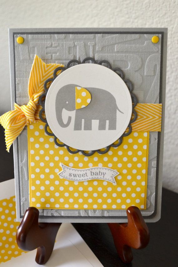 Sweet Baby Elephant Card by TheRoundedCorner on Et...