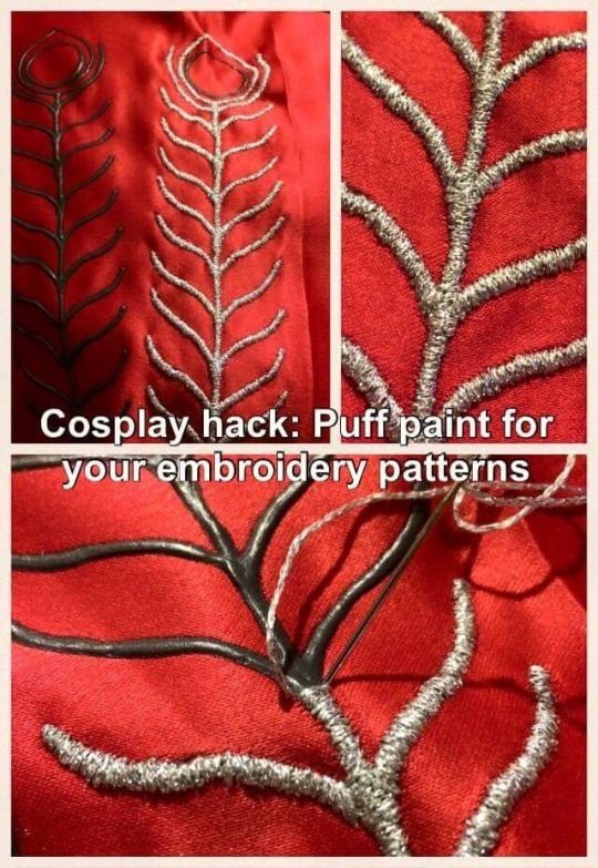 Cosplay hack - Use puff paint to prepare pattern f...