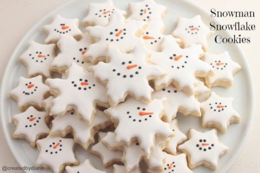 Snowman Snowflake Cookies @createdbydiane