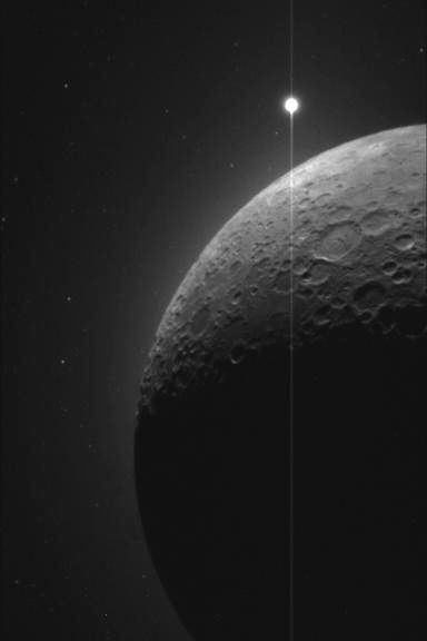 The moon and Venus as seen by the Clementine probe...
