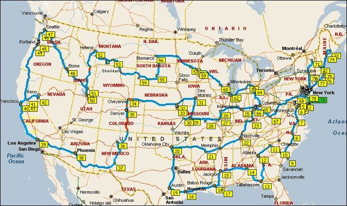 USA Road Trip... go through every state in the con...