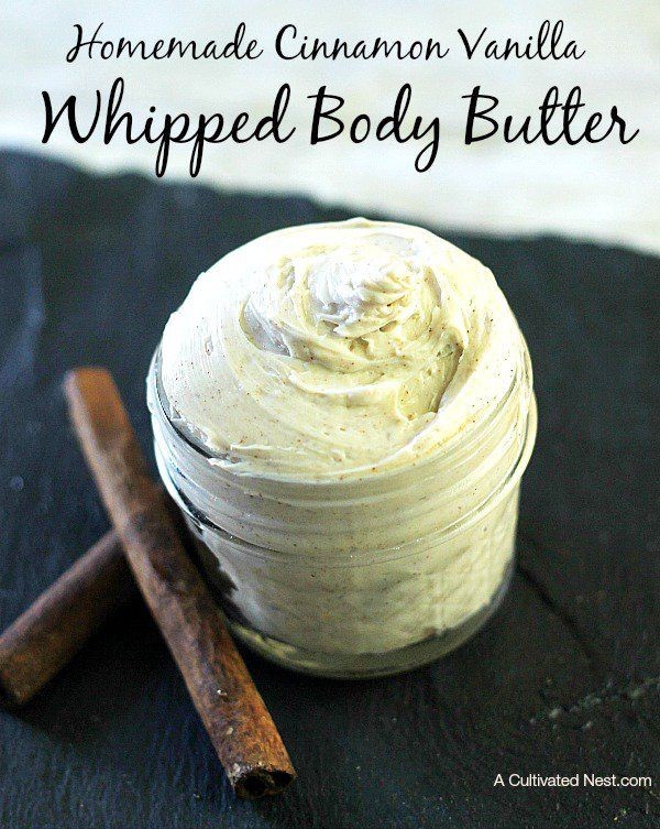 This homemade Cinnamon Vanilla whipped body butter...