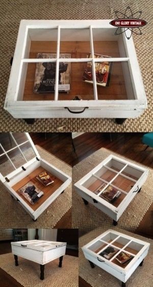 pinterest crafts with old windows | Old window tab...