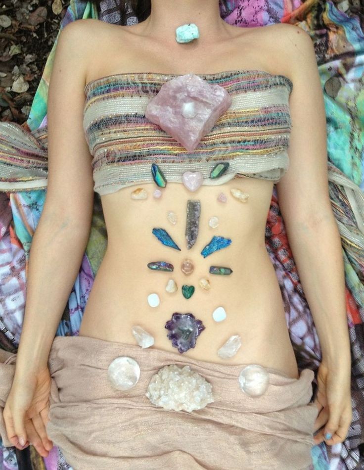 Laying healing crystals on your body immediately s...