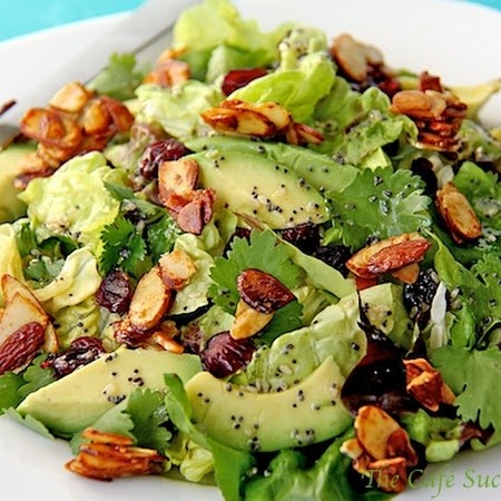Cranberry-Avocado Salad with Candied Spiced Almond...