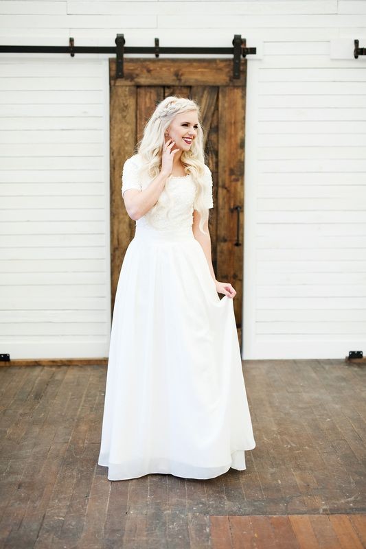 Elizabeth Cooper Design | modest wedding dress | c...