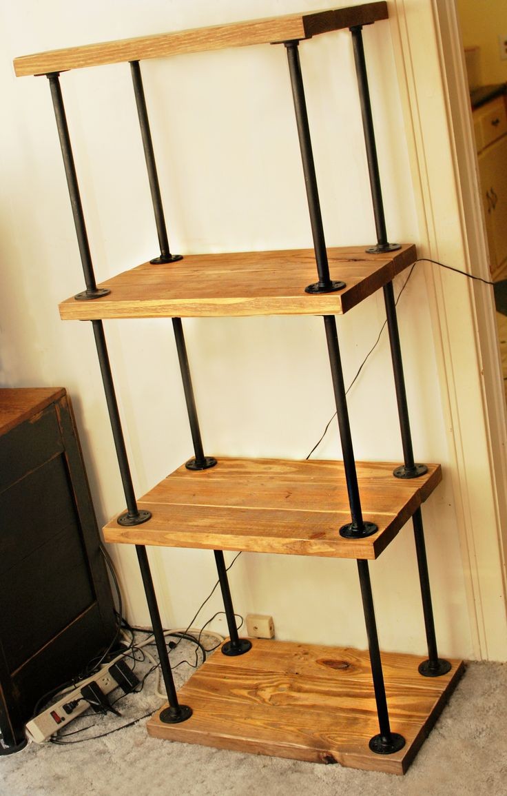 pipe/wood bookcase | Do It Yourself Home Projects...