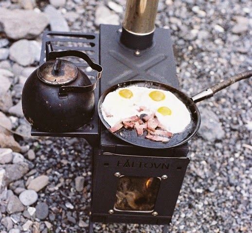 A cool looking portable camping stove.