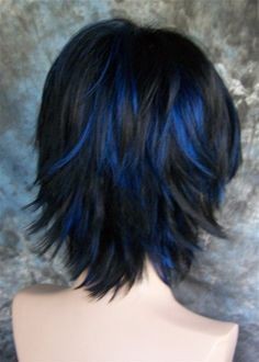 Blue Dark Hair Withlight Blue Highlights | ... Col...