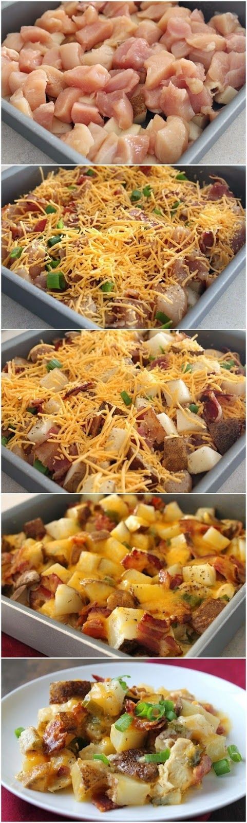 Loaded Baked Potato And Chicken Casserole