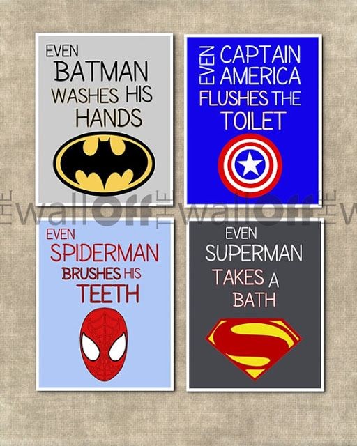 30 Superhero Ideas on Etsy - boys bathroom