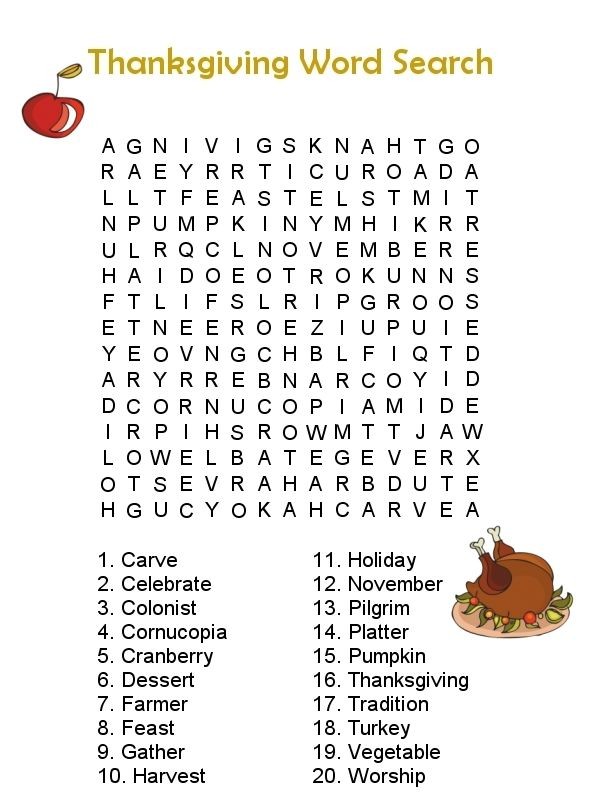 thanksgiving activities for kids | ... Printable T...