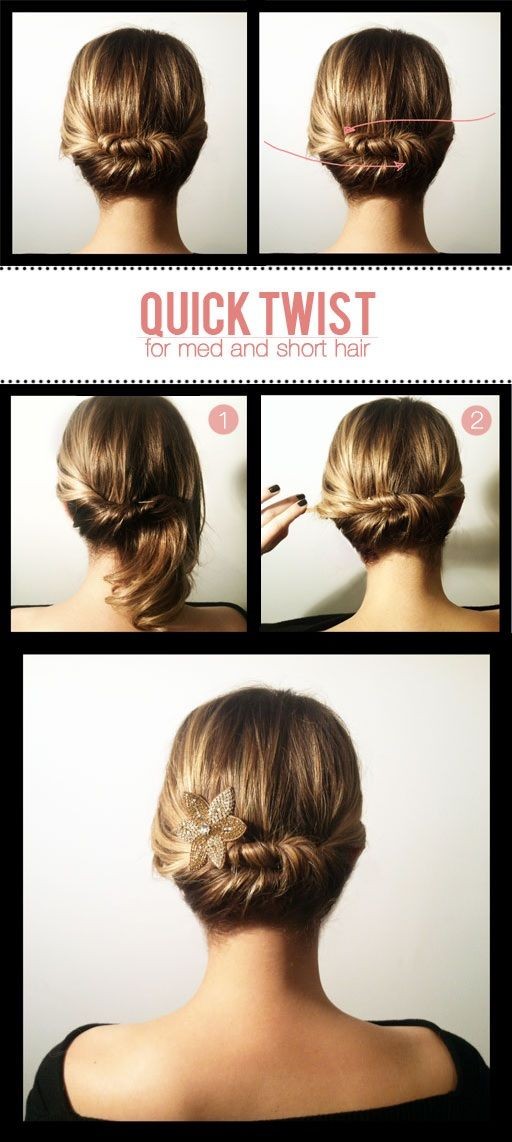 Updo Hairstyles for Short Hair - Quick Twist. I th...