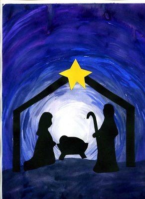 We made this Nativity Silhouette for   Christmas i...