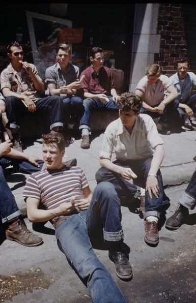 Teens, 1950s  Teenage boys wearing the style they...
