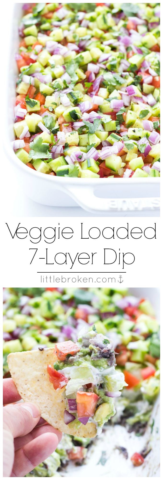Healthy 7-layer appetizer without any processed ca...