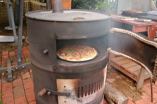 Pizza Oven 44 Gallon Drum