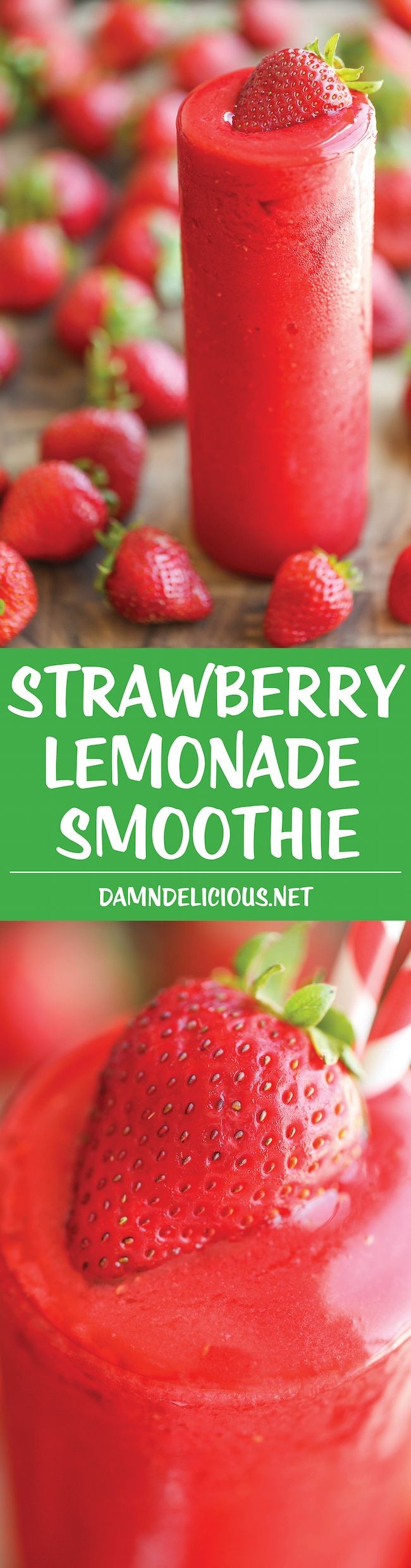 Strawberry Lemonade Smoothie - Sweet, tangy and wo...
