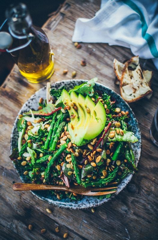 Kale, Avocado + Asparagus Quinoa Salad