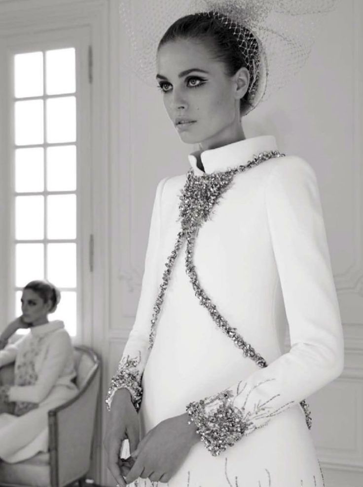 Nadja Bender photographed in Chanel haute couture...