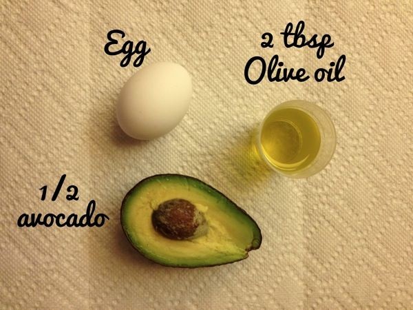Hair Mask: Avocado, Egg, Olive Oil. I add a little...