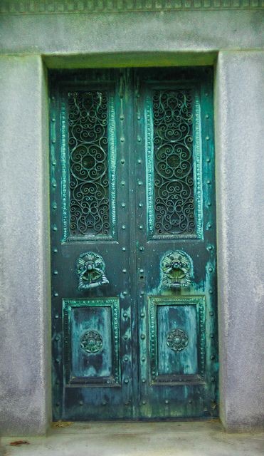 Doorway, beautiful door, details, ornaments, green...
