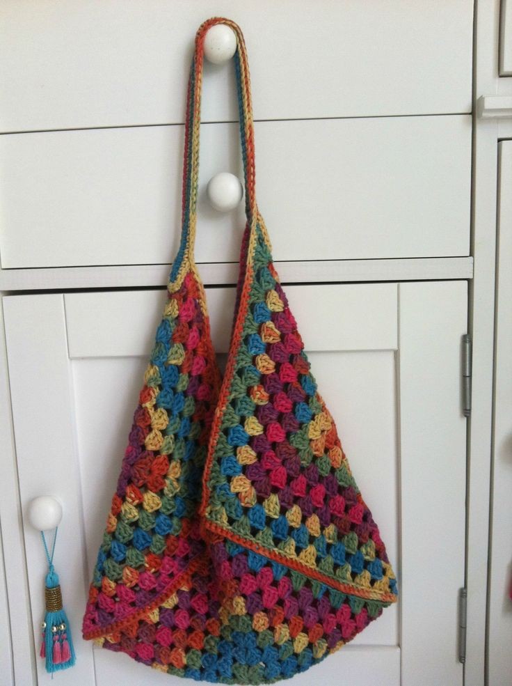 crochet three giant (19 rows) squares, crochet tog...