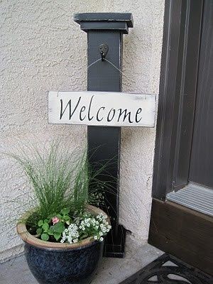 Use a post and have different signs to hang for di...