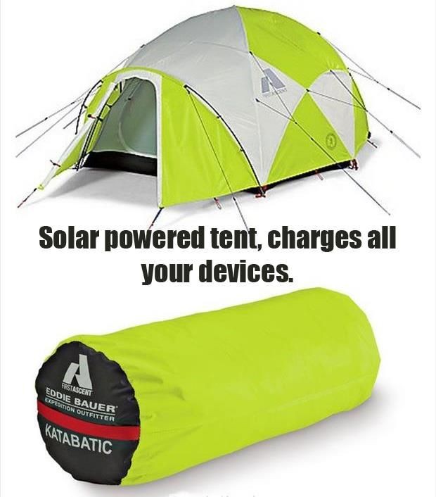 This solar powered tent will charge your gadgets w...