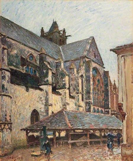 The Church at Moret in the Rain - Alfred Sisley
