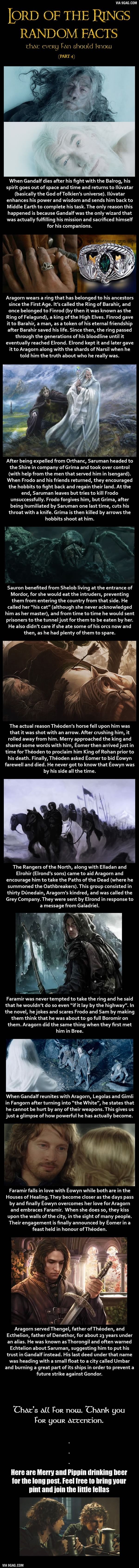 Here are some Lord of the Rings random facts (Part...
