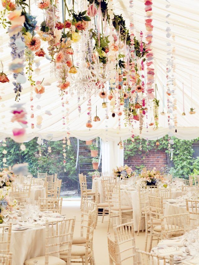 Love the hanging strands of flowers... great for B...