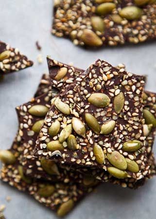 This chocolate bark is a great healthier alternati...