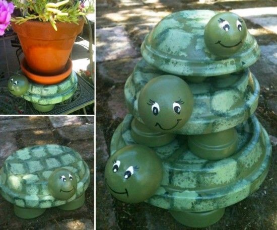 DIY Terracotta Pot Turtles #diy #gardening