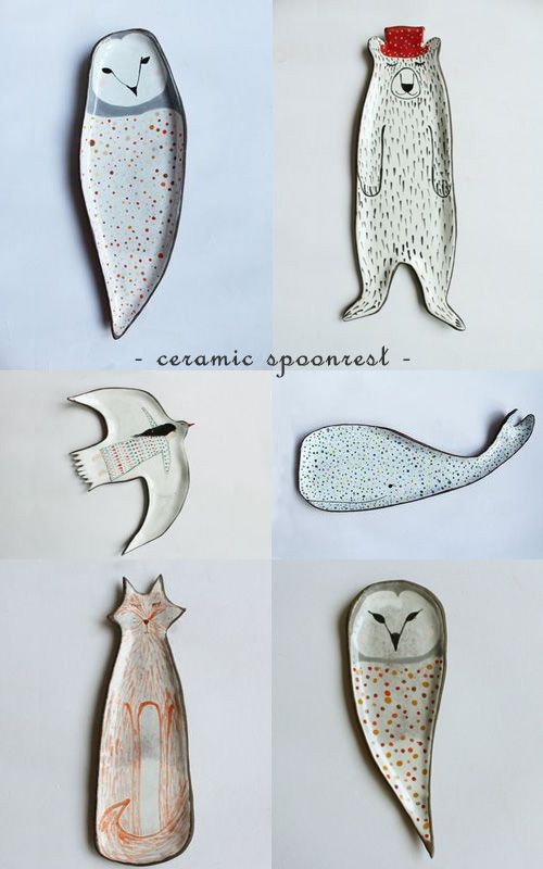 Clay Opera Ceramics Owl rest spoon