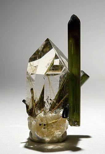 Quartz and Elbaite- this would be such a beautiful...