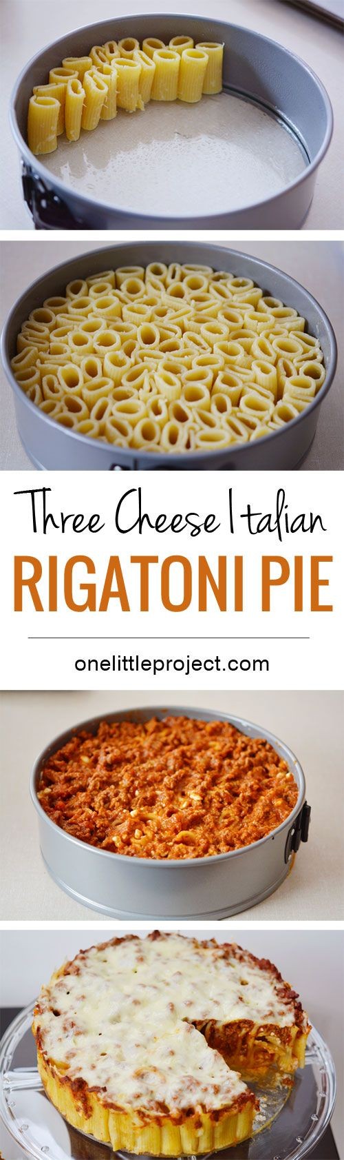 How fun is this?  Stand up rigatoni noodles in a s...