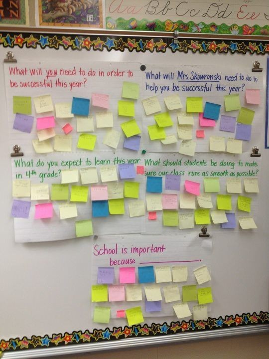 First Day of School activity: Questions and "stick...