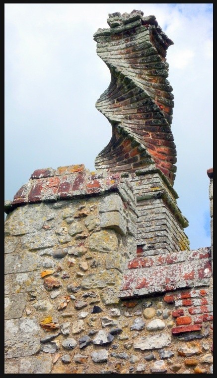 Ornate chimney, Framlingham Castle, Suffolk, Engla...