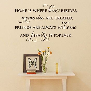 Home is where love resides, memories are created,...