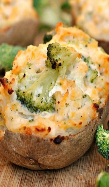 Broccoli and Cheddar-Stuffed Baked Potatoes, add h...