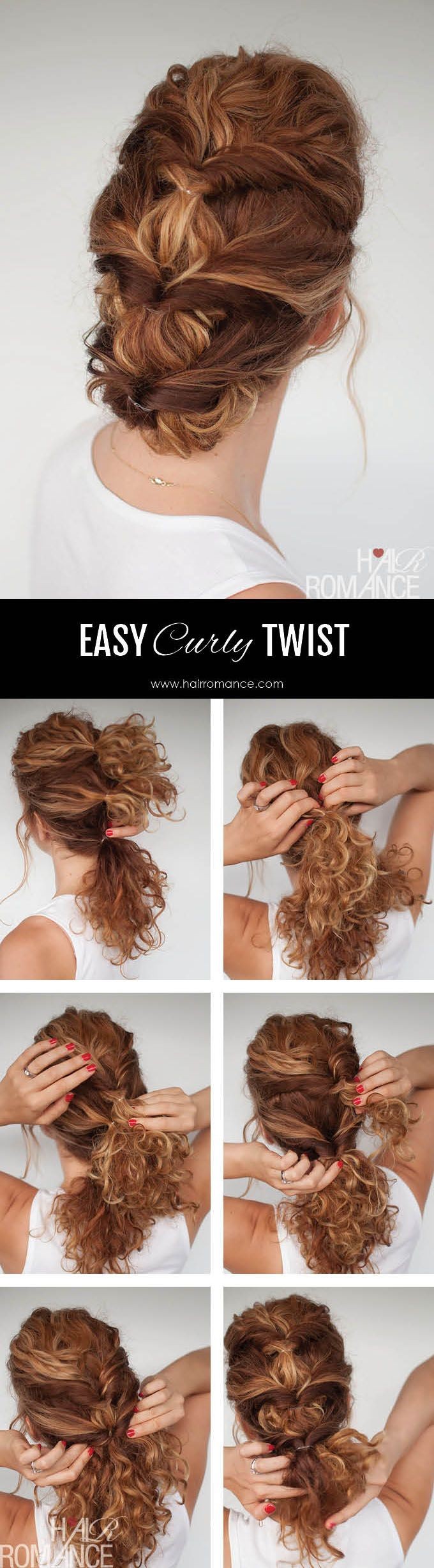 Hair Romance - Everyday curly hairstyles - twisted...