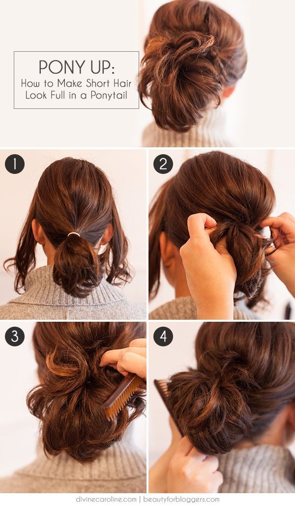 Get an elegant, full ponytail even with short hair...