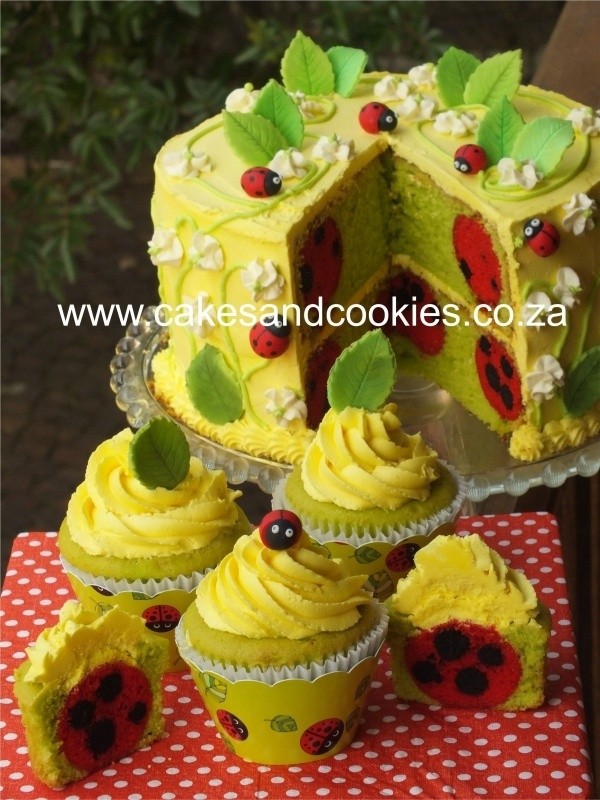 Ladybug Cake ~ inside and out!  This is really coo...