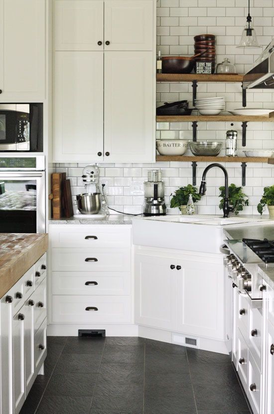 Rustic-style white kitchen! #interior