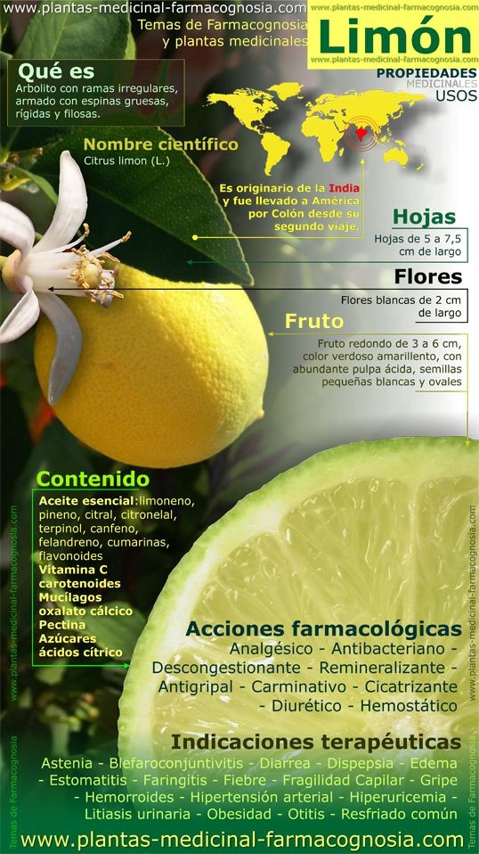 Propiedades del limón. usos medicinales